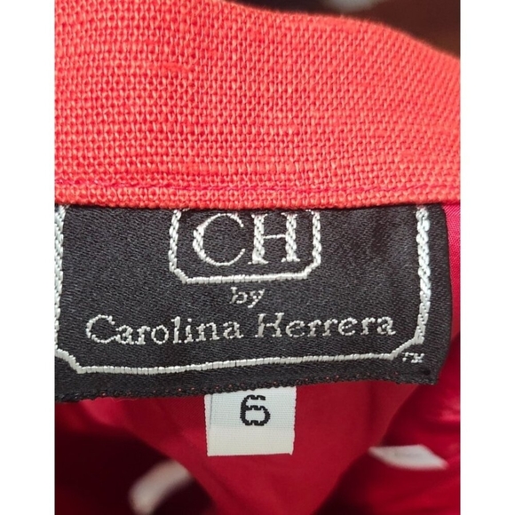 VINTAGE 80s CAROLINA HERRERA Designer suit Linen Size 6 - Picture 11 of 16